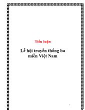 Tiểu luận Lễ hội truyền thống ba miền Việt Nam