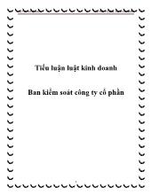 Tiểu luận Luật kinh doanh Ban kiểm soát công ty cổ phần