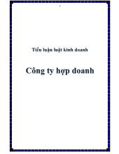 Tiểu luận Luật kinh doanh công ty hợp doanh