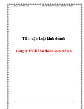 Tiểu luận Luật kinh doanh Công ty TNHH hai thành viên trở lên