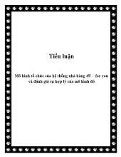 Tiểu luận Mô hình tổ chức của hệ thống nhà hàng 4U – For you và đánh giá sự hợp lý của mô hình đó