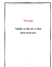 Tiểu luận Nghiệp vụ tiếp xúc và đàm phán ngoại giao
