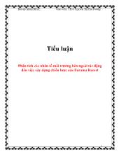 Tiểu luận Phân tích các nhân tố môi trường bên ngoài tác động đến việc xây dựng chiến lược của Furama Resort