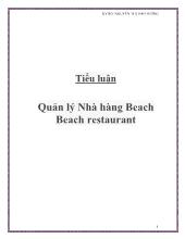 Tiểu luận Quản lý nhà hàng beach beach restaurant