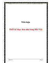 Tiểu luận Thiết kế thực đơn nhà hàng Đất Việt