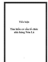 Tiểu luận Tìm hiểu cơ cấu tổ chức nhà hàng Nón Lá
