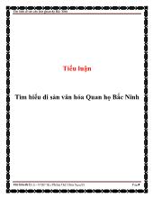 Tiểu luận Tìm hiểu di sản văn hóa Quan họ Bắc Ninh