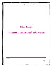 Tiểu luận Tìm hiểu menu nhà hàng sen