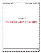 Tiểu luận Tìm hiểu nhà hàng Tịnh Liên