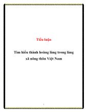 Tiểu luận Tìm hiểu thành hoàng làng trong làng xã nông thôn Việt Nam