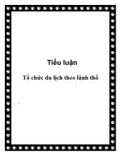 Tiểu luận Tổ chức du lịch theo lãnh thổ