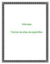 Tiểu luận Văn hóa ăn uống của người Hàn