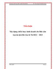 Tiểu luận Xây dựng chiến lược kinh doanh cho Bãi cắm trại du lịch Hà Gia từ T6/2012 – 2013
