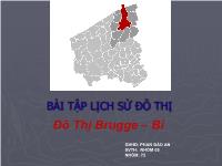 Bài tập lịch sử đô thị đô thị Brugge – Bỉ
