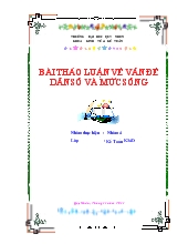 Bài thảo luận về vấn đề dân số và mức sống