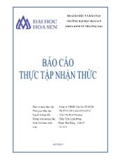 Báo cáo thực tập hận thức tại Công ty TNHH vận tải TP Hồ Chí Minh