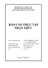 Báo cáo Thực tập nhận thức Công ty TNHH dịch vụ và thương mại