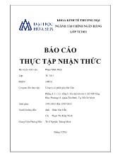 Báo cáo Thực tập nhận thức tại Công ty cổ phần giấy Sài Gòn