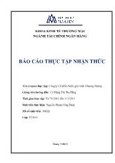 Báo cáo Thực tập nhận thức tại Công ty Cổ phần Nước giải khát Chương Dương