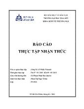 Báo cáo Thực tập nhận thức tại Công Ty Cổ Phần Vinamit