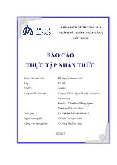 Báo cáo Thực tập nhận thức tại Công ty TMHH Quản lý Quỹ Eastspring