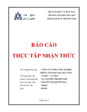 Báo cáo thực tập nhận thức tại Công ty TNHH công nghiệp thông gió kruger Việt Nam
