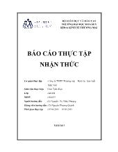 Báo cáo Thực tập nhận thức tại Công ty TNHH Thương mại - Dịch vụ - Sản xuất