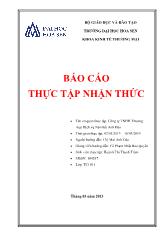 Báo cáo Thực tập nhận thức tại Công ty TNHH Thương mại Dịch vụ Nội thất Anh Đào