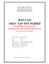 Cải thiện hiệu quả hoạt động bán hàng trực tiếp sản phẩm thiết bị ô tô của công ty Tân Phát