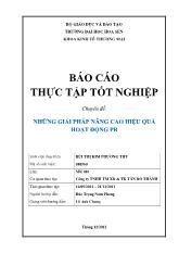 Chuyên đề Những giải pháp nâng cao hiệu quả hoạt động PR (Quan hệ công chúng)