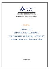 Công việc chăm sóc khách hàng tại phòng kinh doanh – Công ty TNHH thương mại dịch vụ An tâm mua sắm