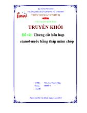 Đề tài Chưng cất hỗn hợp etanol - Nước bằng tháp mâm chóp