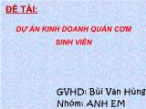 Đề tài Dự án kinh doanh quán cơm sinh viên