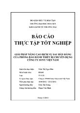 Đề tài Giải pháp nâng cao dịch vụ sau bán hàng của phòng bảo hành thiết bị chuyên dụng công ty sony Việt Nam
