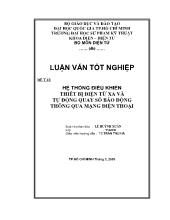Đề tài Hệ thống điều khiển thiết bị điện từ xa và tự động quay số báo động thông qua mạng điện thoại