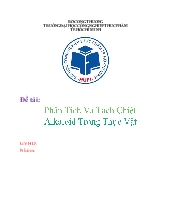 Đề tài Phân tích và tách chiết alkaloid trong thực vật