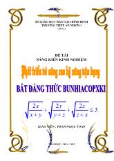 Đề tài Phát triển và nâng cao kỹ năng vận dụng bất đẳng thức Bunhiacopxki