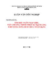 Đề tài Tìm hiểu ngôn ngữ VHDL, viết chuơng trình thiết kế mạch cộng 8 bit song song bcd cho 2 toán hạng