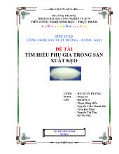 Đề tài Tìm hiểu phụ gia trong sản xuất kẹo
