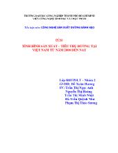 Đề tài Tình hình sản xuất – Tiêu thụ đường tại Việt Nam từ năm 2008 đến nay