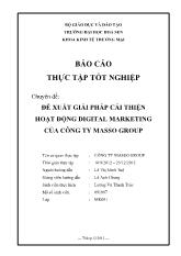 Đề xuất giải pháp cải thiện hoạt động digital marketing của công ty masso group
