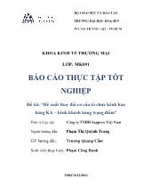 Đề xuất thay đổi cơ cấu tổ chức kênh bán hàng KA – Kênh khách hàng trọng điểm