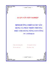 Định hướng chiến lược xây dựng và phát triển thương hiệu nông sản công ty Antesco