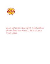 Khảo sát khách hàng về chất lượng sản phẩm chay Âu Lạc trên địa bàn TP Đà Nẵng