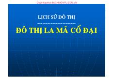 Lịch sử đô thị đô thị la mã cổ đại