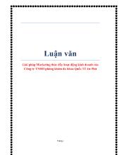 Luận văn Giải pháp Marketing thúc đẩy hoạt động kinh doanh của Công ty TNHH phòng khám đa khoa Quốc Tế An Phú
