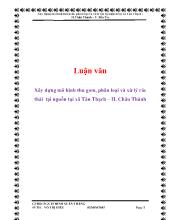 Luận văn Xây dựng mô hình thu gom, phân loại và xừ lý rác thải tại nguồn tại xã Tân Thạch – Huyện Châu Thành