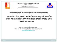 Nghiên cứu, thiết kế công nghệ và khuôn dập khuôn chính xác chi tiết bánh răng côn