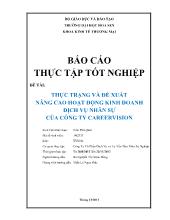 Thực trạng và đề xuất nâng cao hoạt động kinh doanh dịch vụ nhân sự của công ty careervision