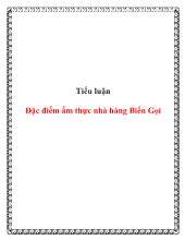 Tiểu luận Đặc điểm ẩm thực nhà hàng Biển Gọi